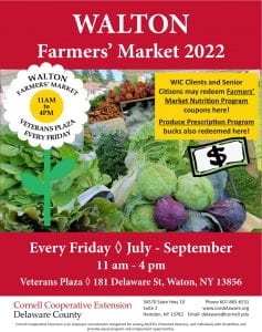 Walton 2022 Farmers' Market flyer
