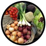 cropped circle of veggies